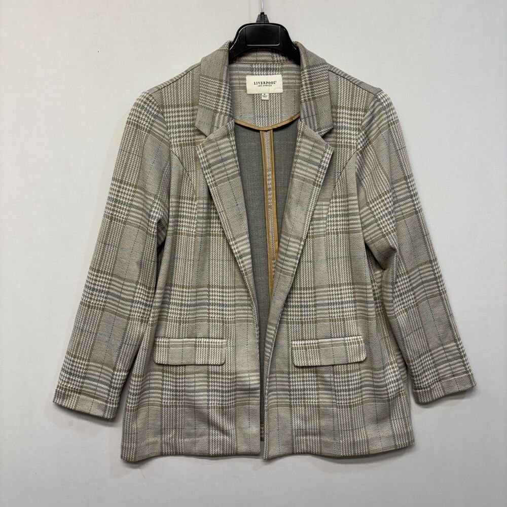 Lush Light Gray Plaid Blazer - Classic Womens Suit Jacket
